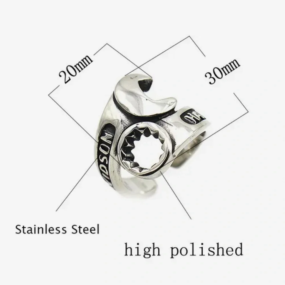 🏍️Harley-Davidson Highly Polished Stainless Steel Combination Wrench Ring!